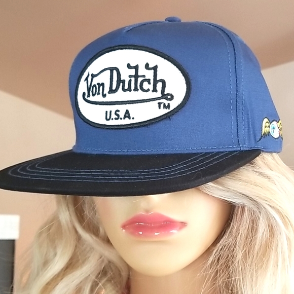 Von Dutch Accessories - 💯Von DUTCH Blue PATCH TRUCKER Hat NWT